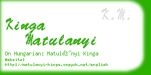 kinga matulanyi business card